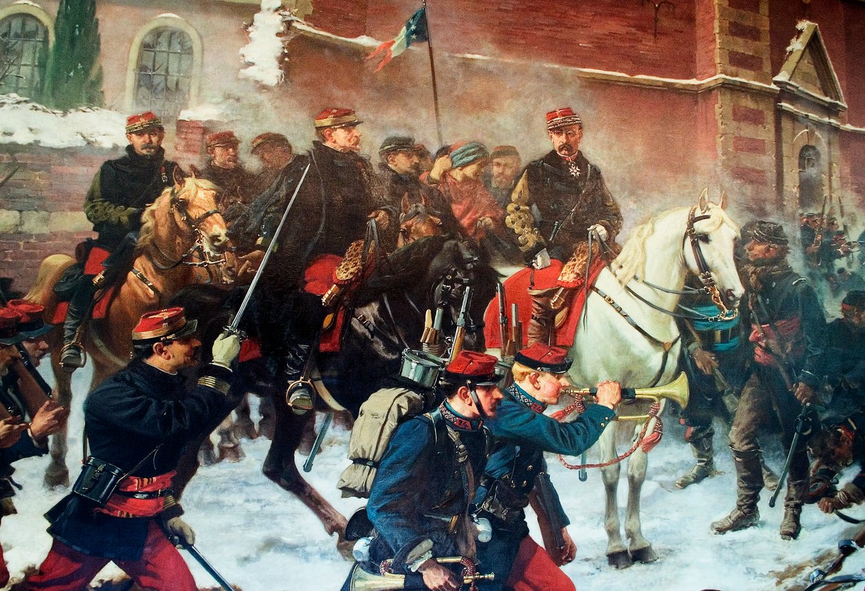 1871年1月3日、ビーフヴィレレスバポームの戦いにおけるフェデルブ将軍 作： チャールズ・エドゥアール・アルマン・デュマレスク