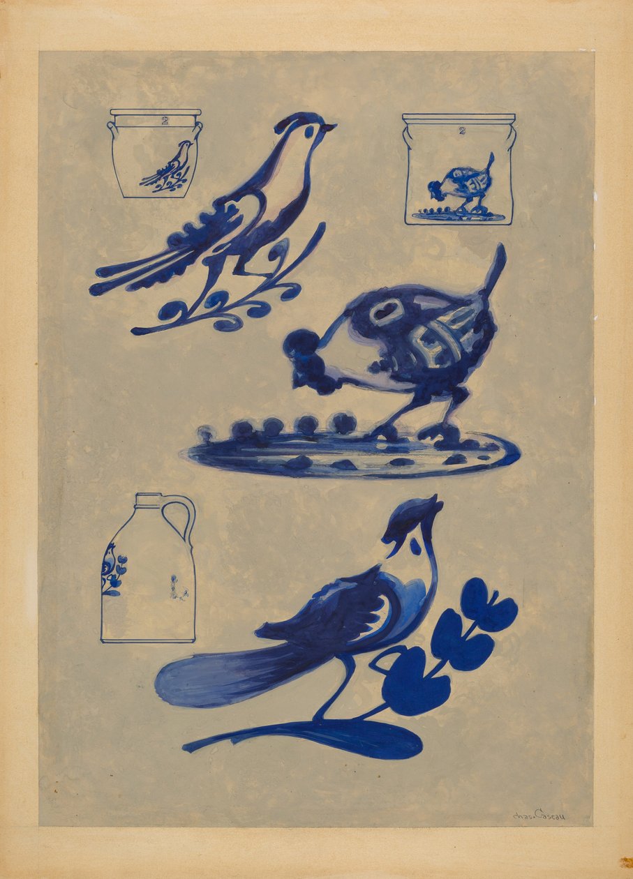 石器の鳥の装飾 作： チャールズ・カソー
