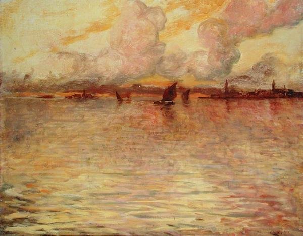 ベニスを遠望する海景 作： チャールズコット