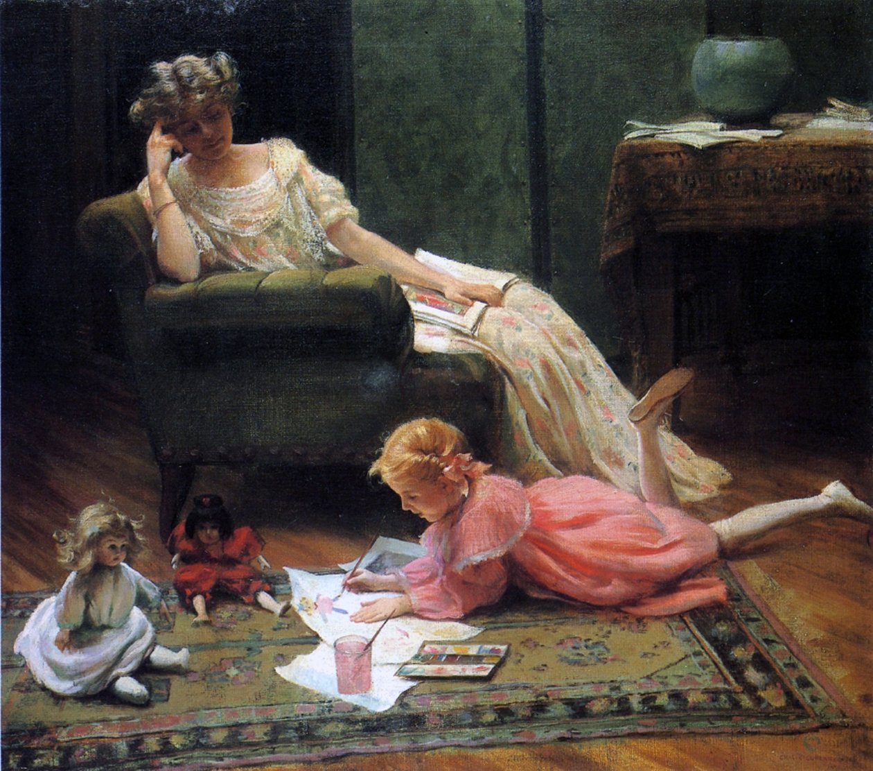 子供の遊びを見て、1909 作： チャールズ・コートニー・カラン