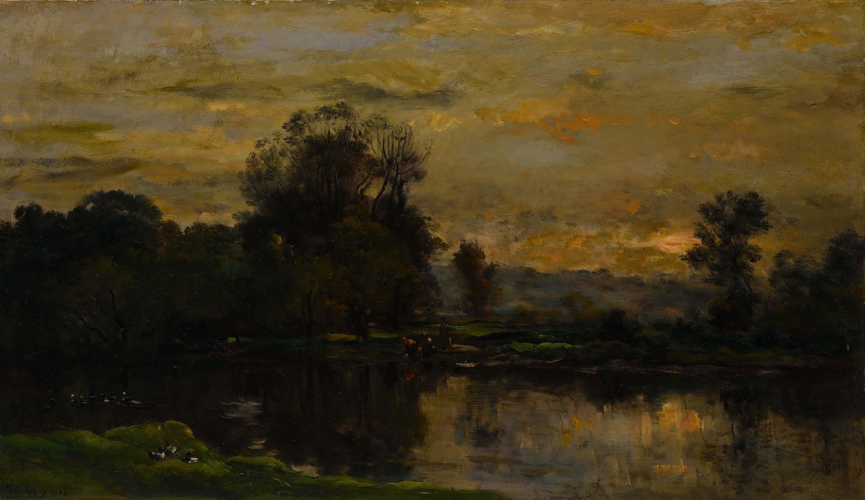 アヒルのいる風景、1872年。 作： チャールズ・フランソワ・ドービニー