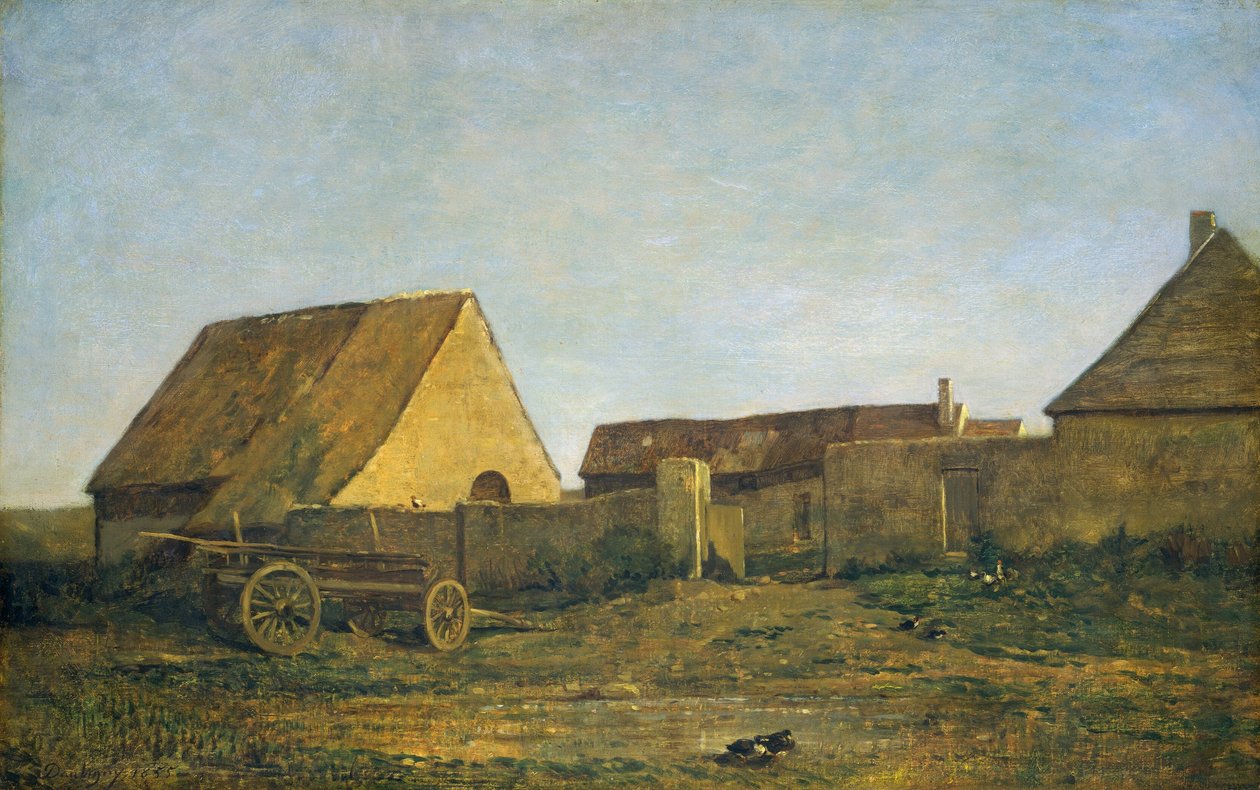 農場、1855年。 作： チャールズ・フランソワ・ドービニー