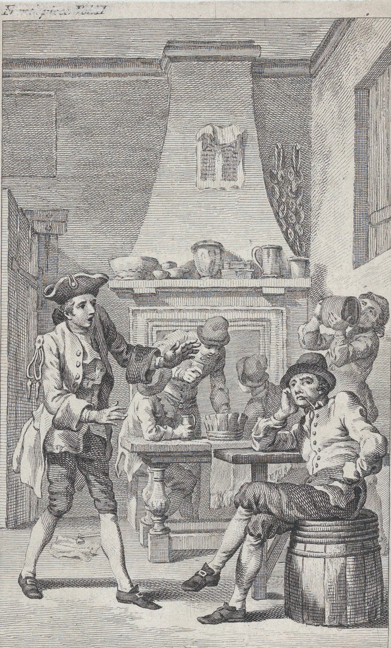 Tobias Smollett の Roderick Random の口絵、1748 年。 作： チャールズグリニオン