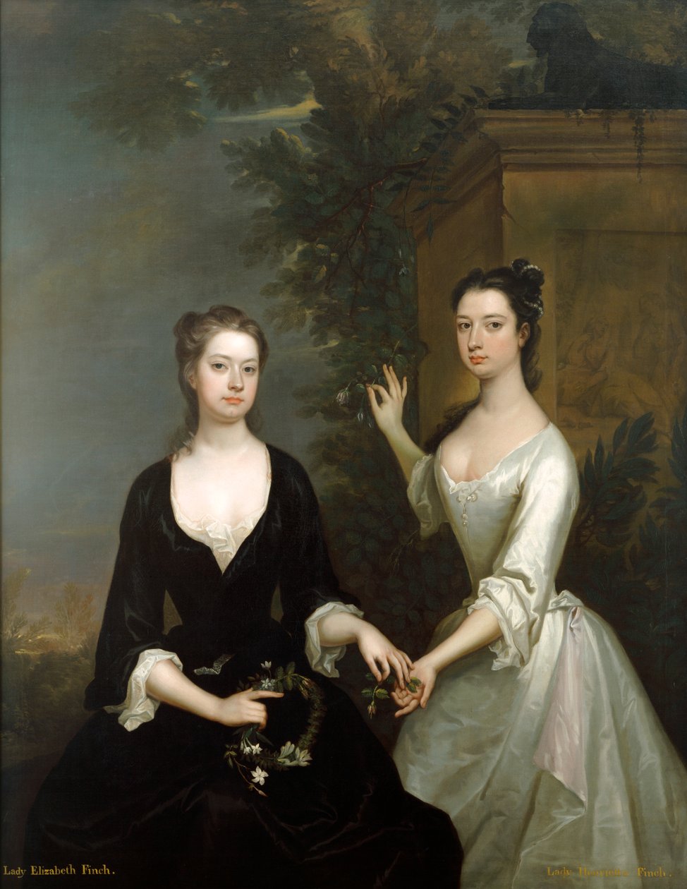 レディ・エリザベスとレディ・ヘンリエッタ・フィンチ、c1730-c1731 作： チャールズ・ジャーバス