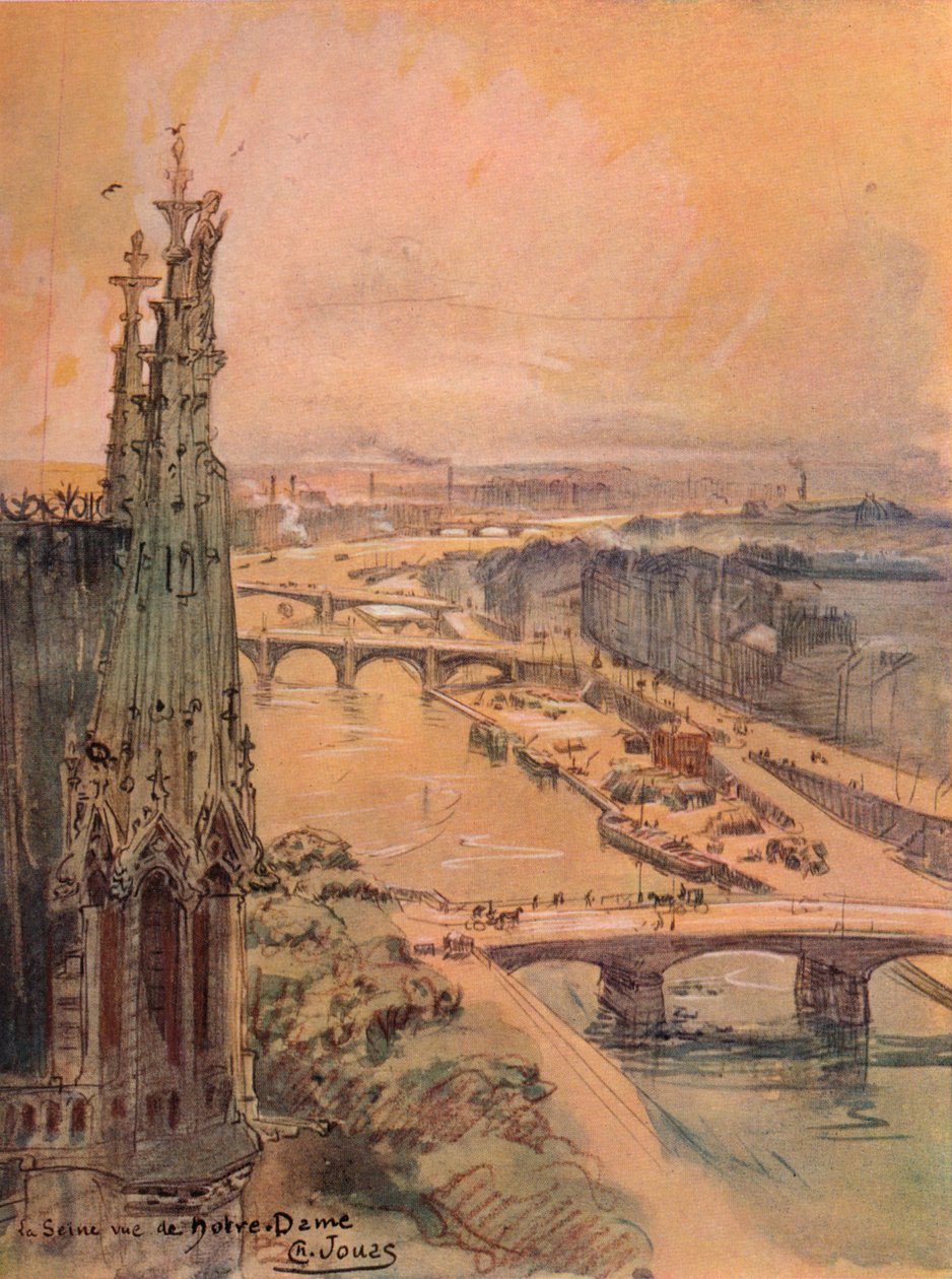 ノートルダム大聖堂から見たセーヌ川（1915年） 作： チャールズ・ジュア