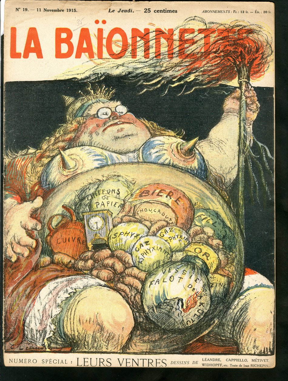 La Baionnette "の表紙、風刺的なカラーリング 作： チャールズ・ランドレ