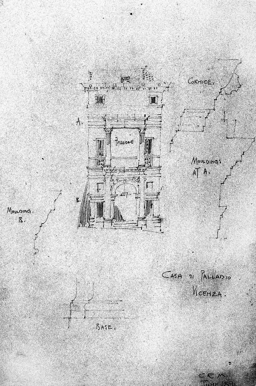 パラディオの家、ヴィチェンツァ、1891 作： チャールズレニーマッキントッシュ