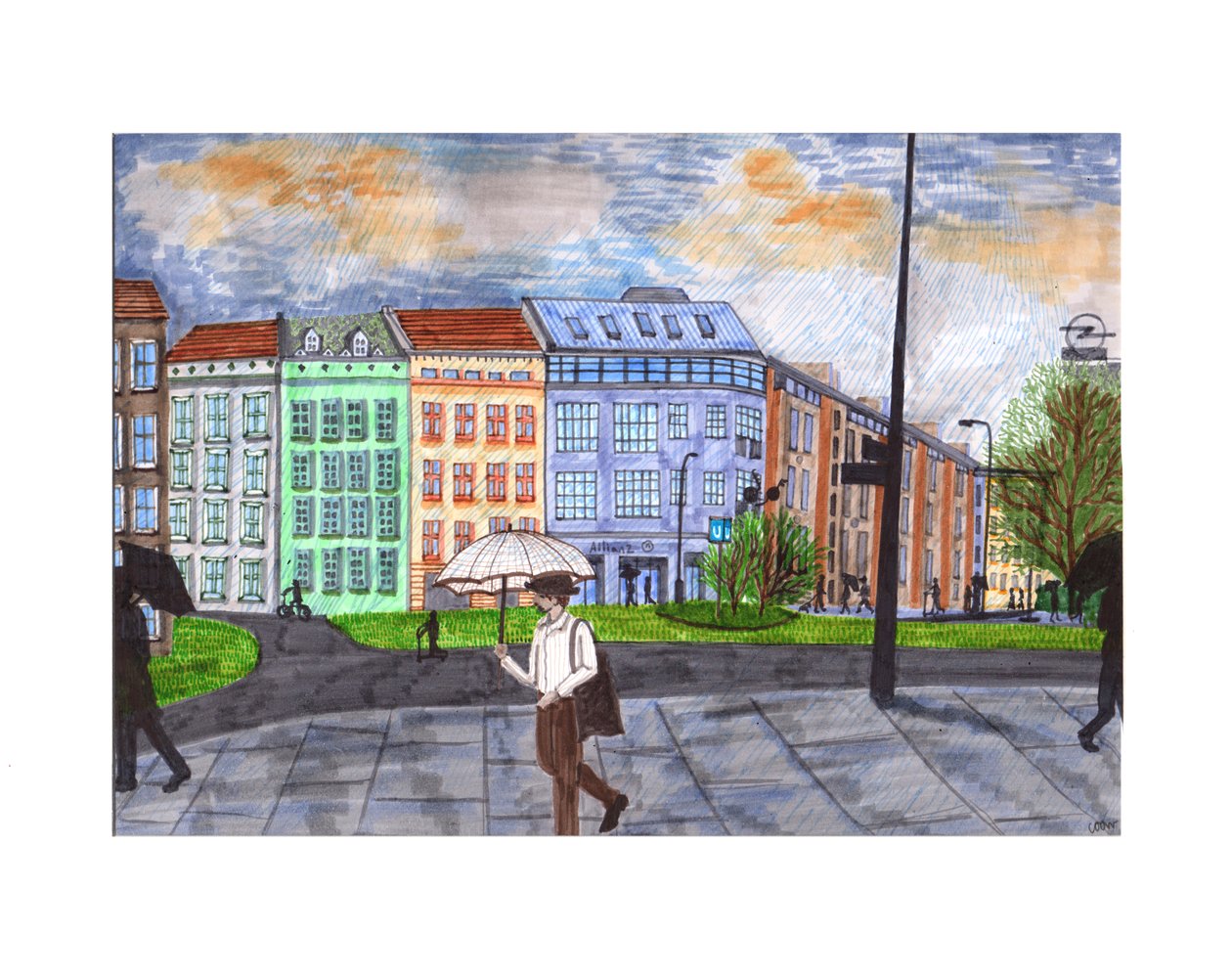 Moritzplatz、2020年（筆ペン） 作： Charlotte Orr