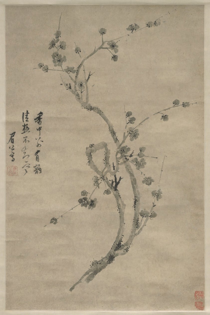 満開の梅の切り枝 作： 陳継儒