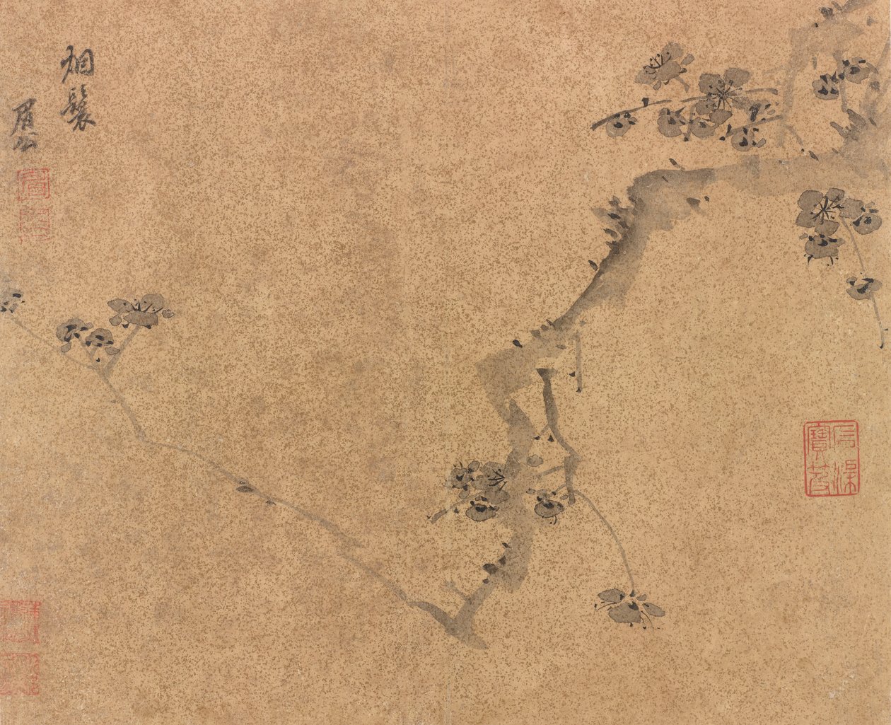 梅の枝、明代、1580～1639年頃。 作： 陳継儒