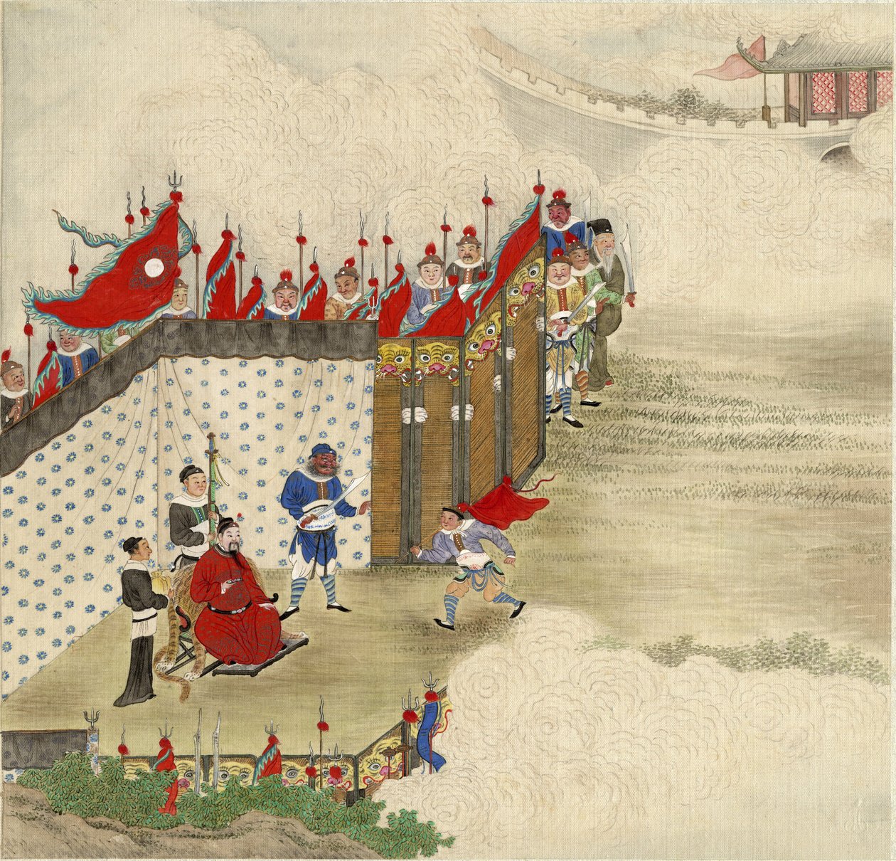 宅配便を受け取る中国の王子、1820年頃 作： チャイニーズマスター