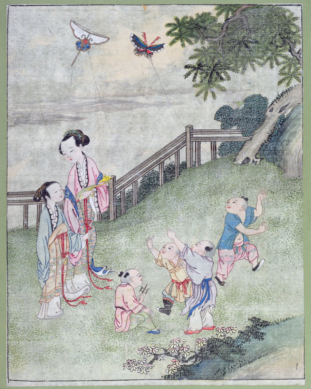 凧で遊ぶ子供たち 作： 中国語学校