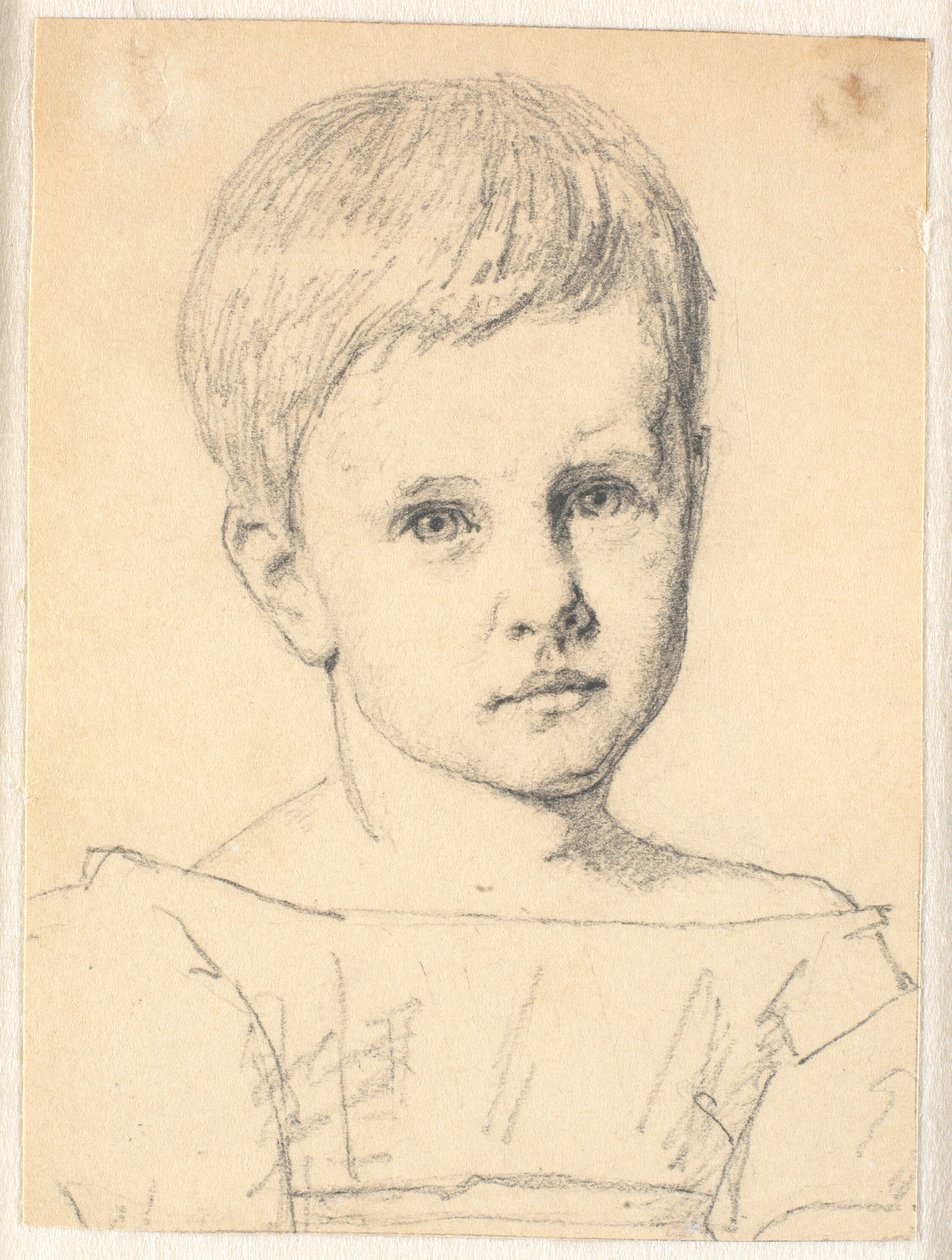 子供の頃のソフィー・フリモットの肖像 作： ChristenKøbke