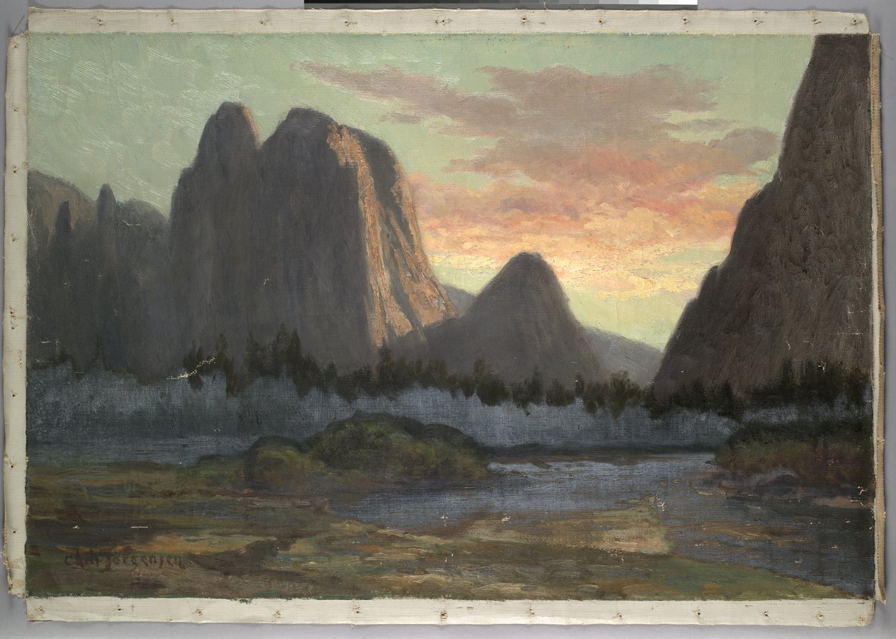 ヨセミテビュー、日没、c.1899 作： クリスチャン・ヨルゲンセン