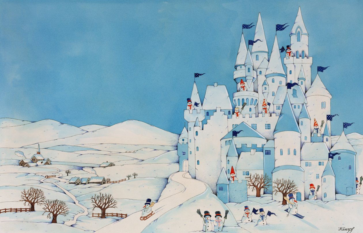 雪だるま城、1997（紙にトイレ） 作： クリスチャン・ケンプ