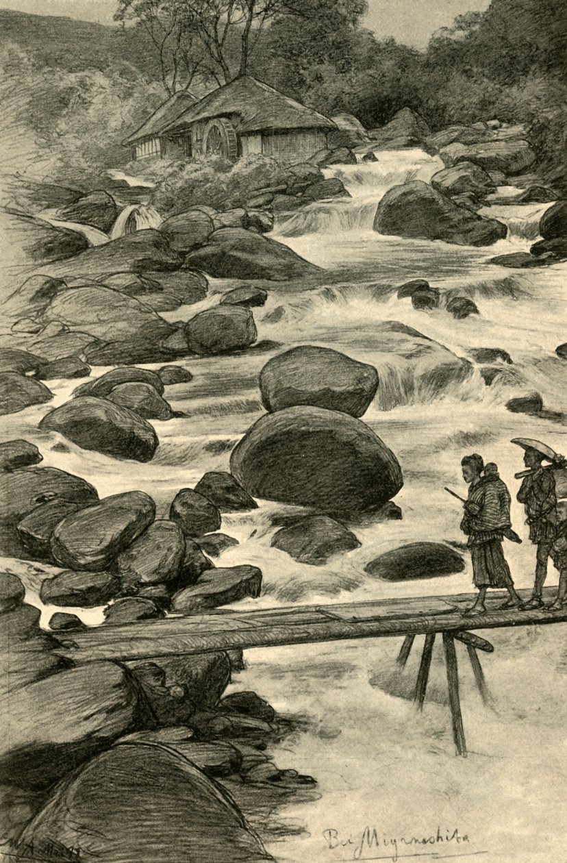 1898年、宮ノ下の滝。 作： クリスチャン・ウィルヘルム・アラーズ