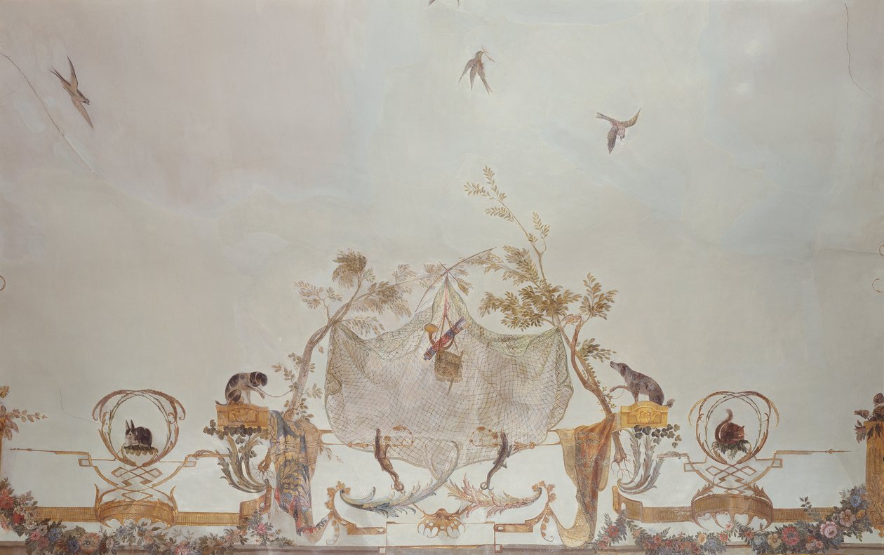 The Grande Singerie、詳細、1735年頃（壁画） 作： クリストフ・ウエト