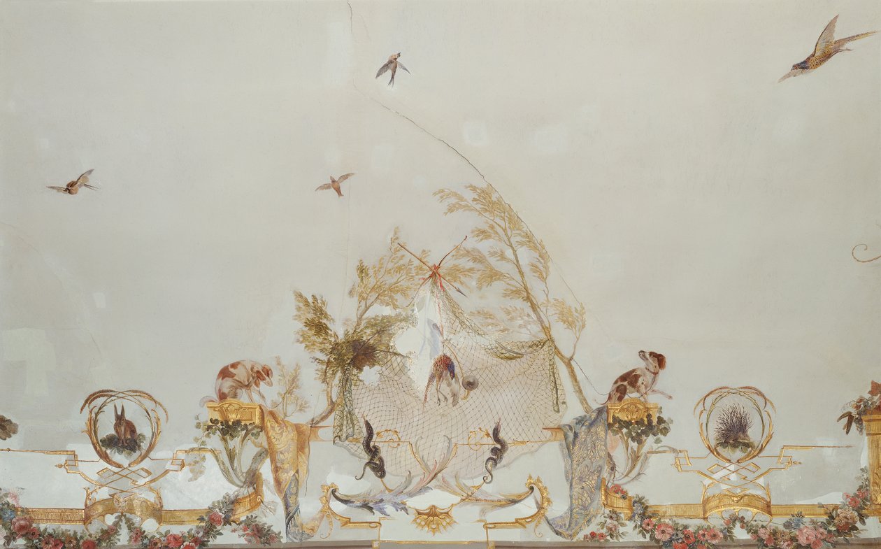 The Grande Singerie、詳細、1735年頃（壁画） 作： クリストフ・ウエト