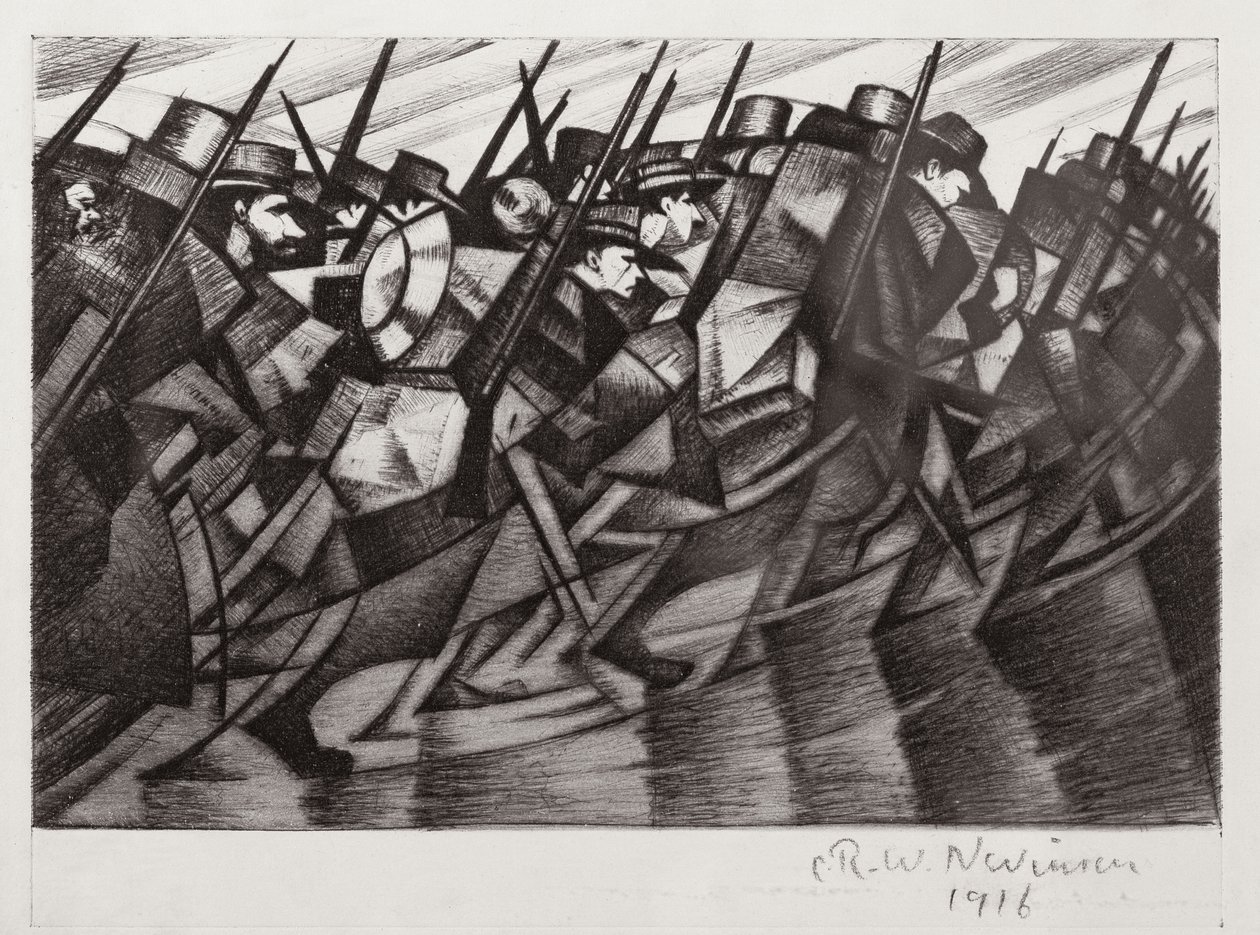 塹壕に戻る部隊、1916 作： クリストファー・リチャード・ウィン・ネビンソン