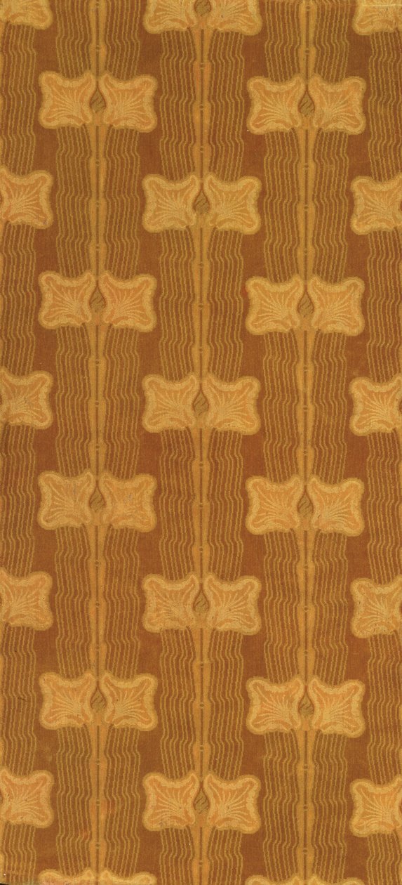 様式化されたつぼみ、1880年頃（カットおよびカットされていない別珍） 作： クリストファー・ドレッサー