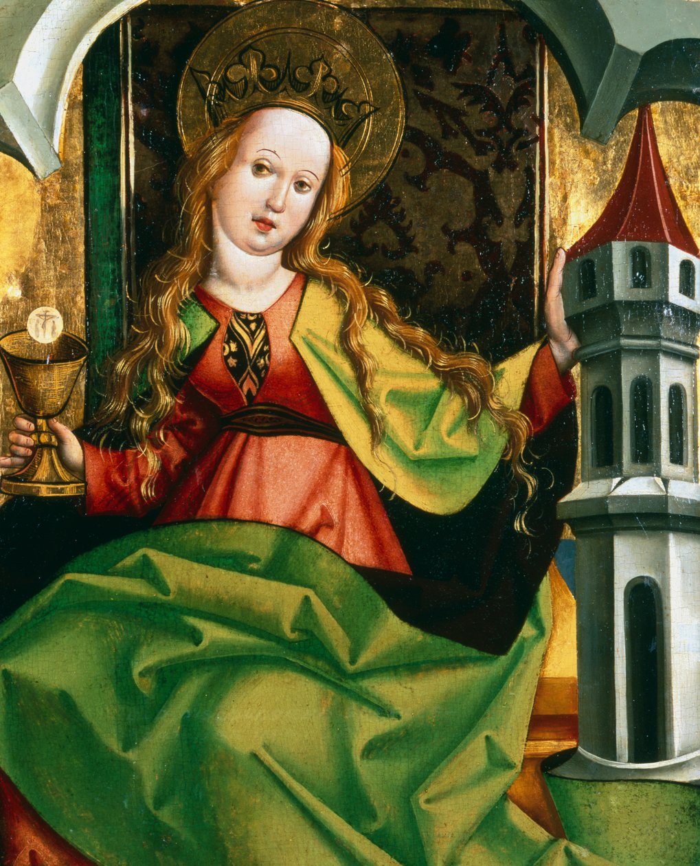 「聖バーバラ」、c1495-c1519 作： ヤンポラークのサークル