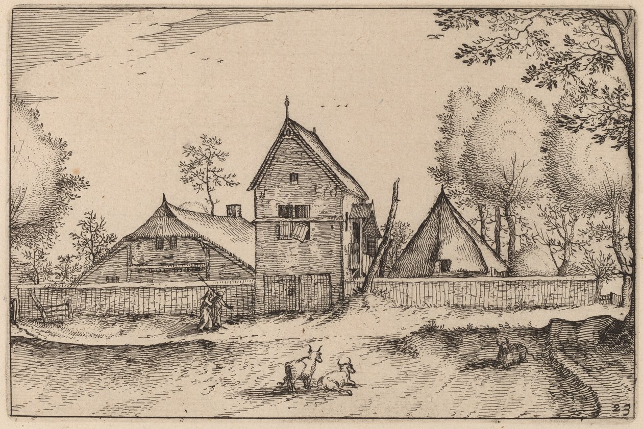 大きな壁に囲まれた農場 作： Johannes vanDoetechumの後のClaesJansz Visscher、Lucasの後の長老