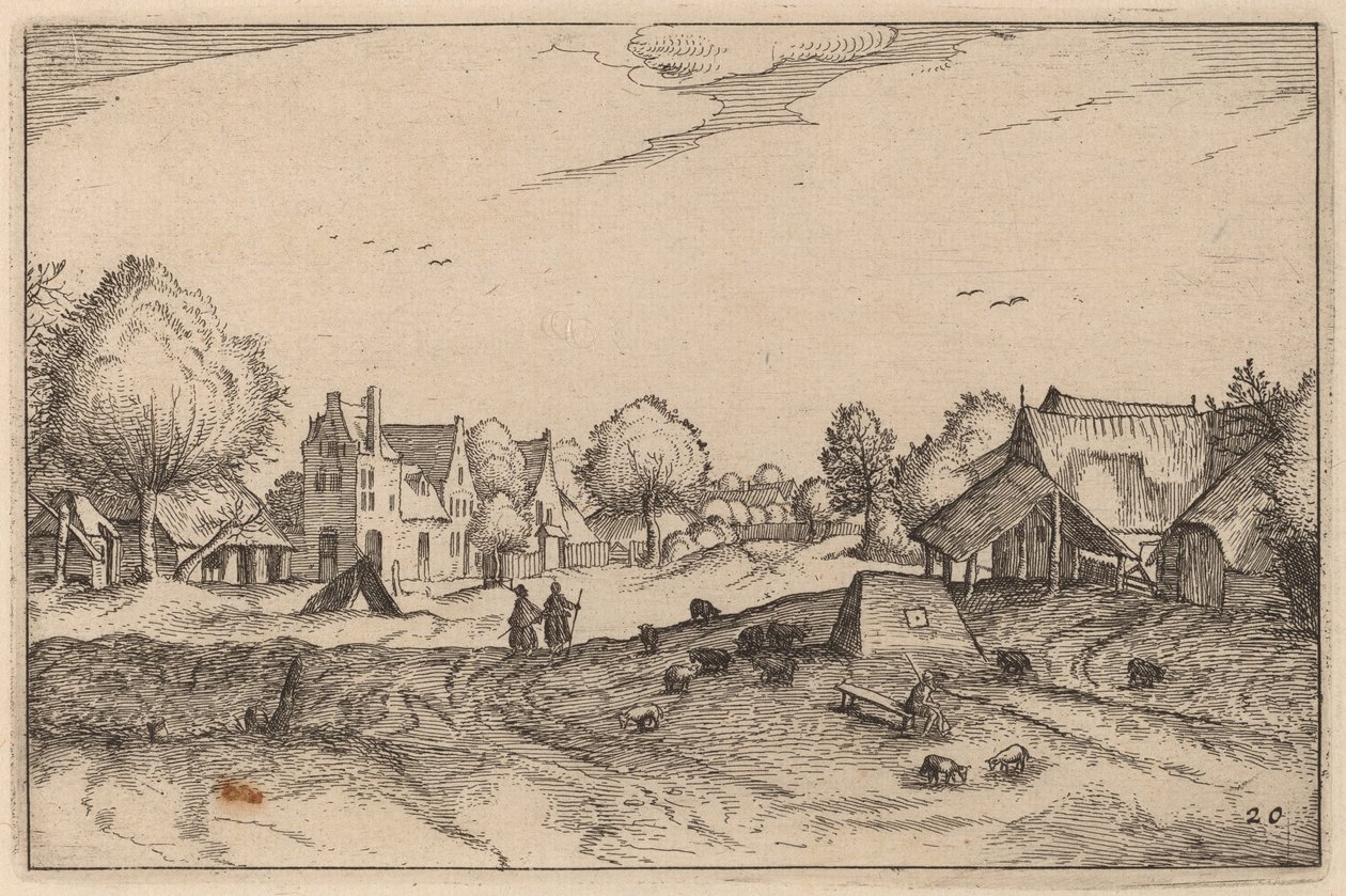 村の道 作： Johannes vanDoetechumの後のClaesJansz Visscher、Lucasの後の長老