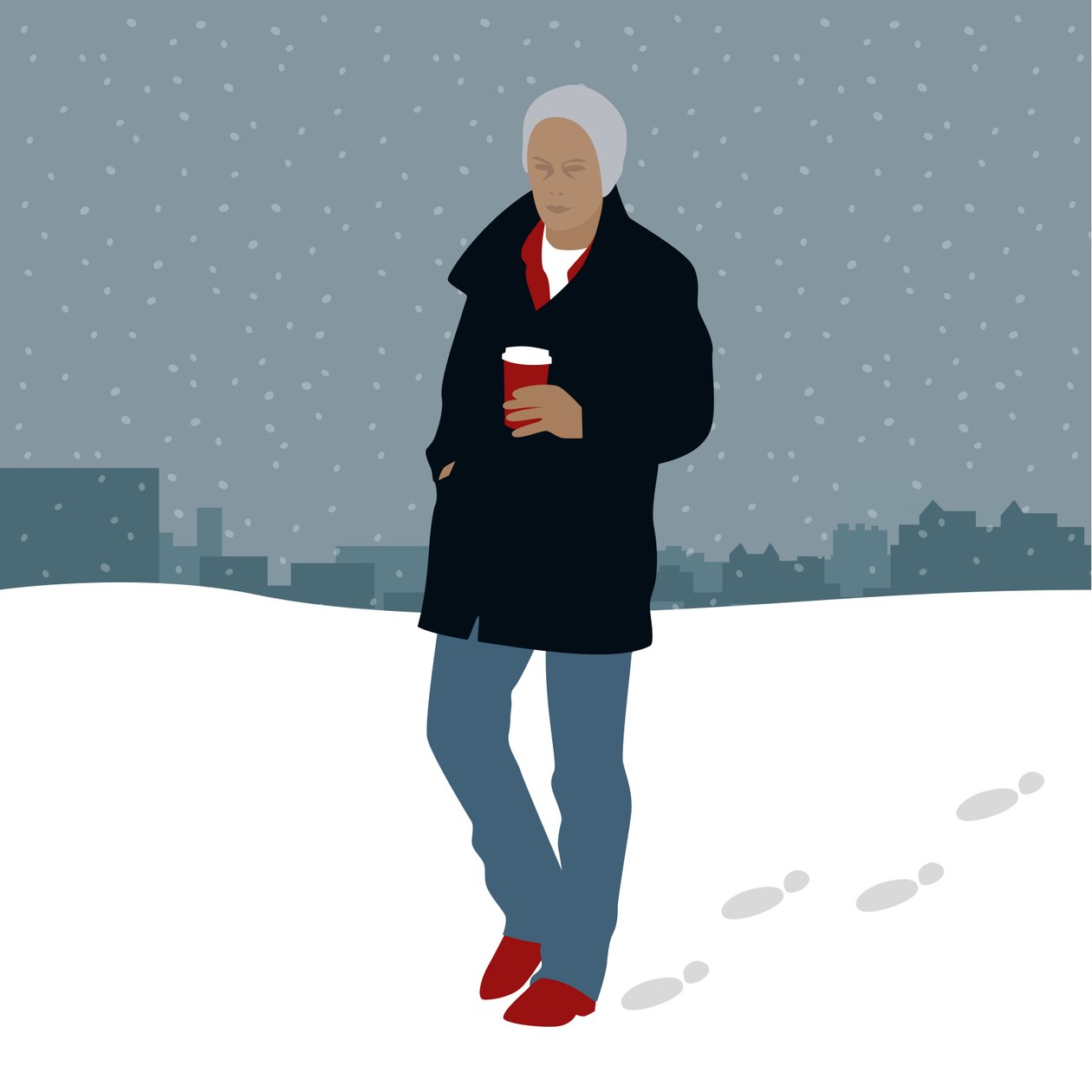 雪の中のコーヒー 作： クレア・ハントリー