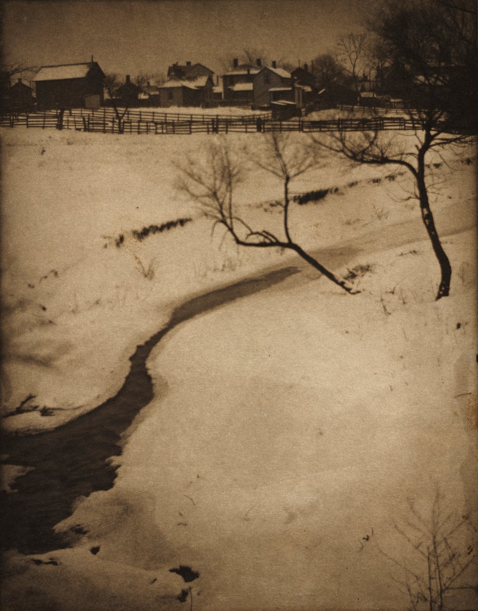 冬の風景、c。 1900。 作： クラレンスH.ホワイト