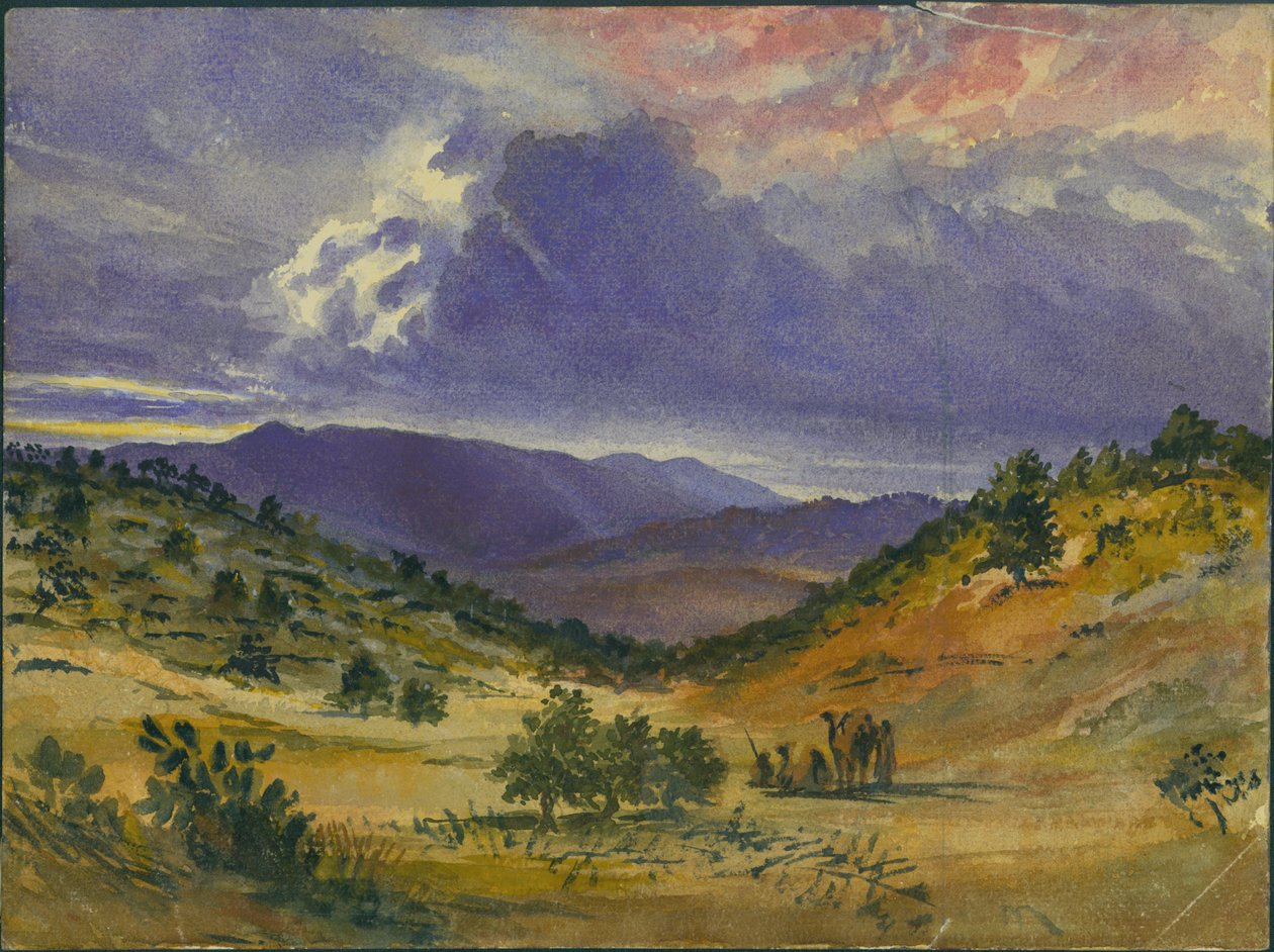 カーメル山、1872年（紙と鉛筆） 作： クロード・コンドル