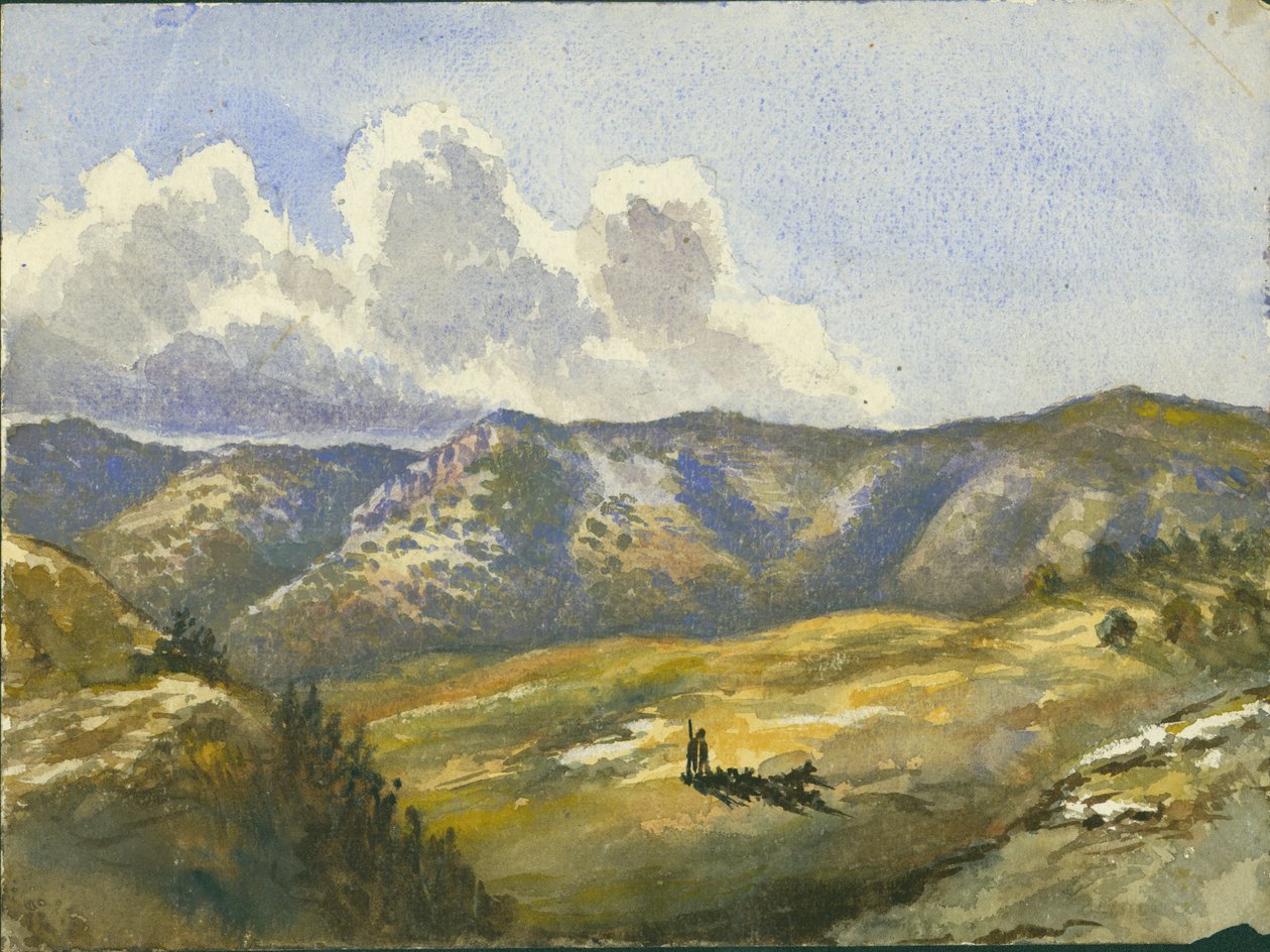 カーメル山、1872年（紙と鉛筆） 作： クロード・コンドル