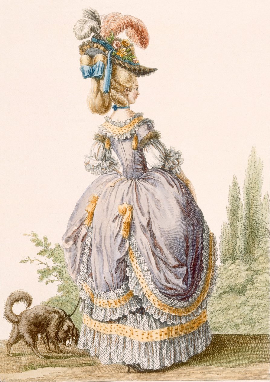 &39;Galeries des Modes et Costumes Francais&39;、c.1778-87 99：clothing;からVoysardによって彫刻されたCircassienneのローブ。伝統的なドレス;伝統的な衣装;ファッション;図; 作： クロード・ルイス・デスレイ