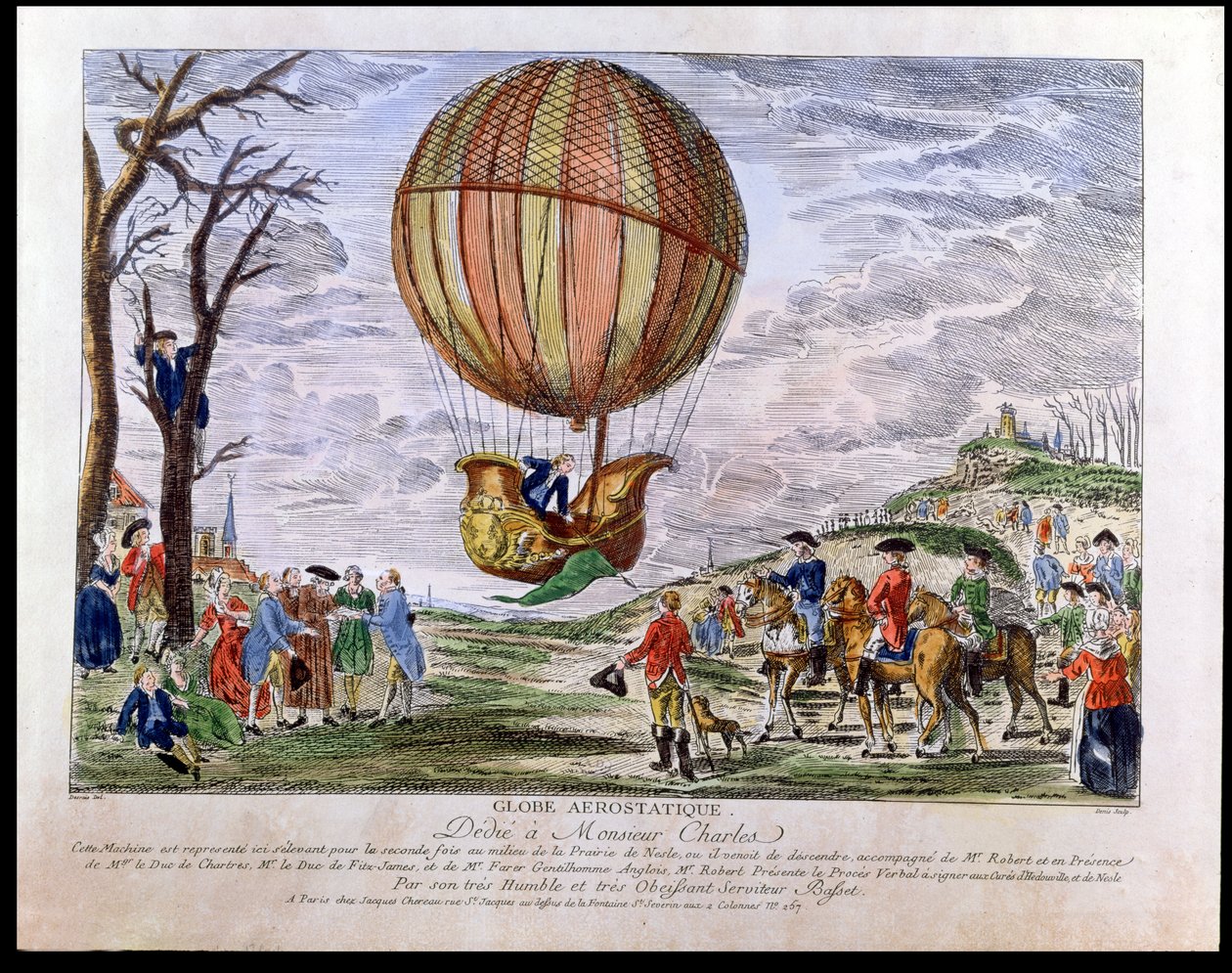 1783年12月1日、ジャックチャールズ（1746-1823）によるネスレフィールドの2番目の上昇 作： クロード・ルイス・デスレイ