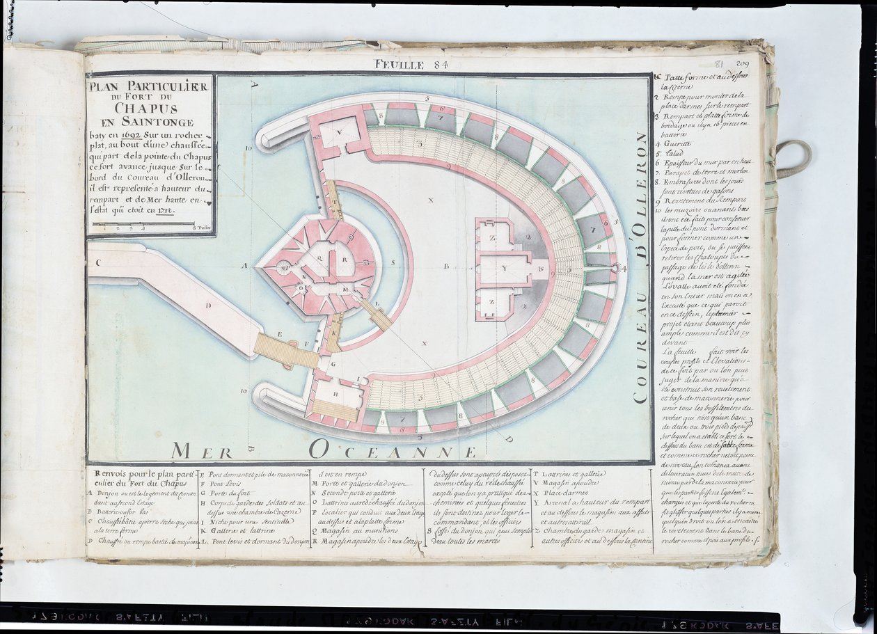 Atlas 131 F fol.84 Chapus Fortの平面図、「Traite de Fortifications」より 作： クロード・マッセ