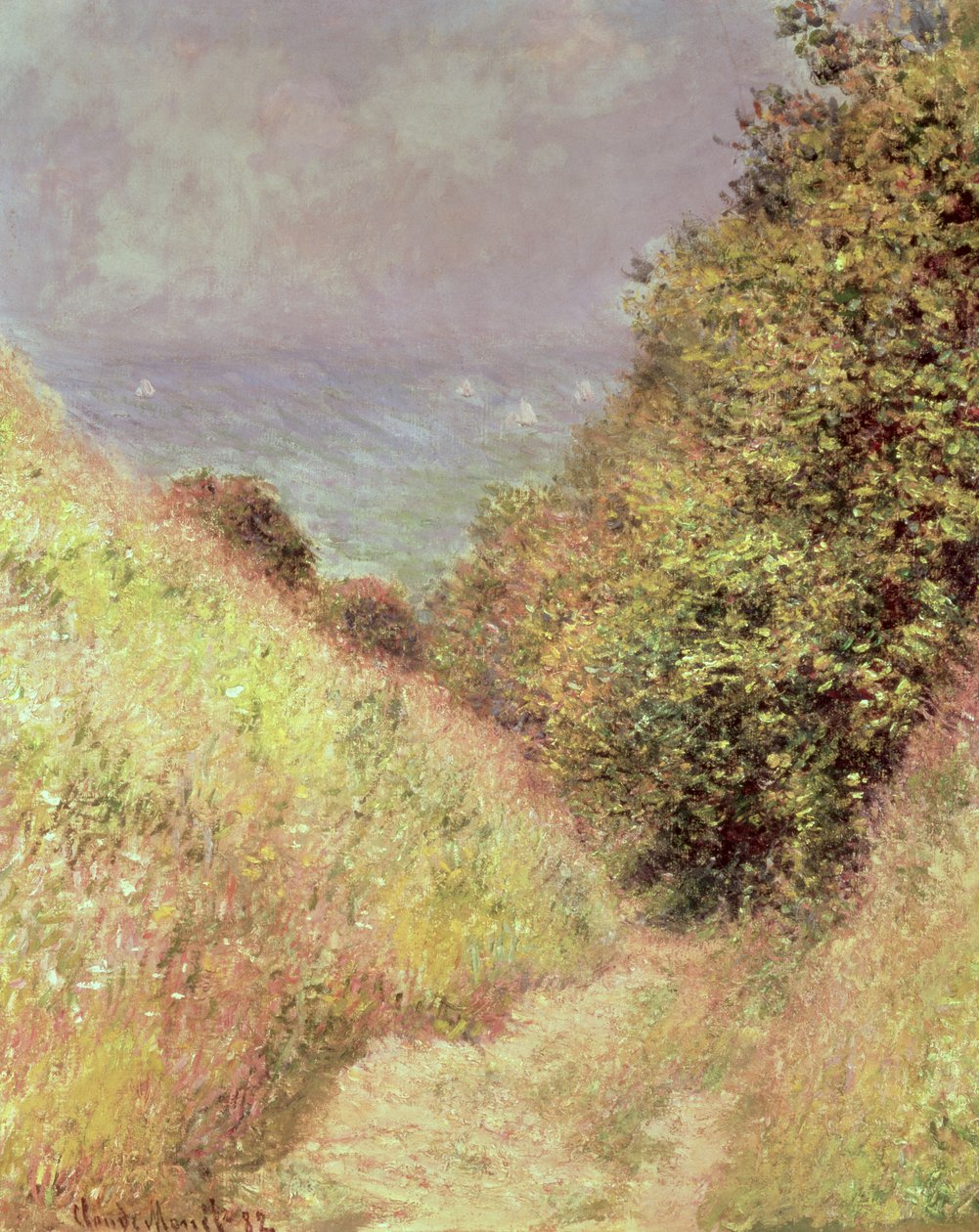 Chemin de la Cavee、プールヴィル、1882 作： クロード・モネ