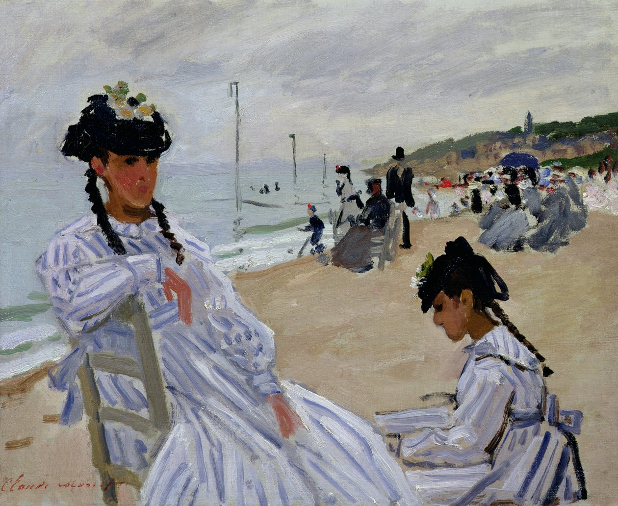 トゥルーヴィルのビーチで、1876-71 作： クロード・モネ