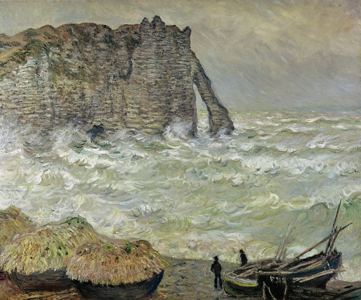 エトルタの荒海、1883年 作： クロード・モネ