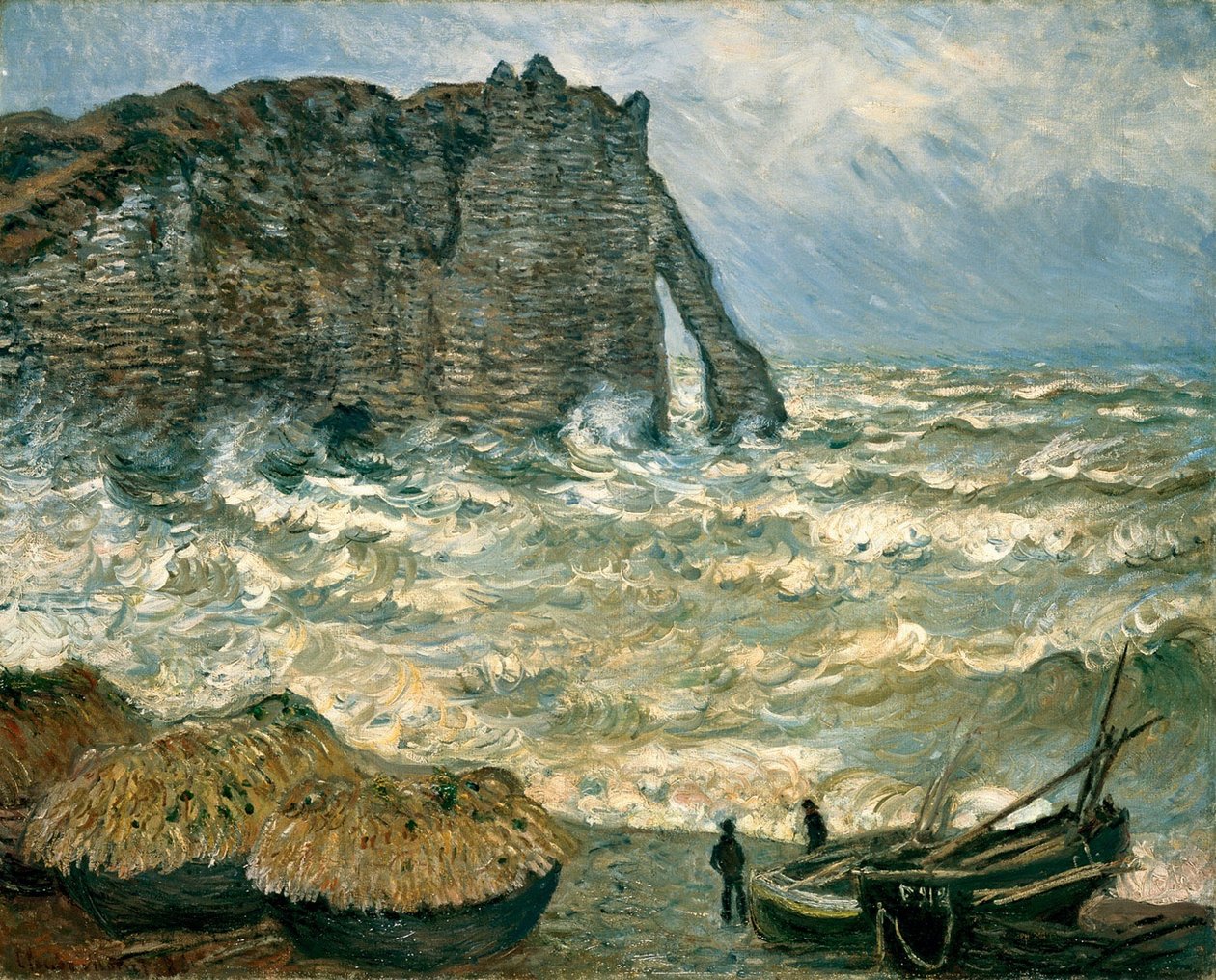 エトルタの嵐の海 作： クロード・モネ