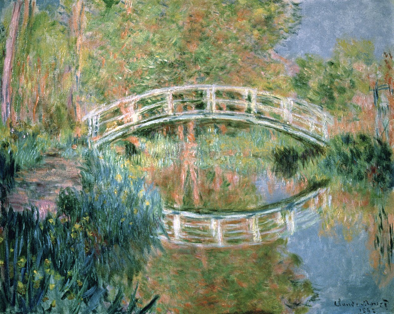 日本橋、ジヴェルニー、1892年 作： クロード・モネ