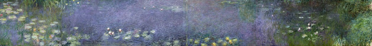 スイレン：1914〜18年の朝（左、中央左、中央右、リグセクション） 作： クロード・モネ
