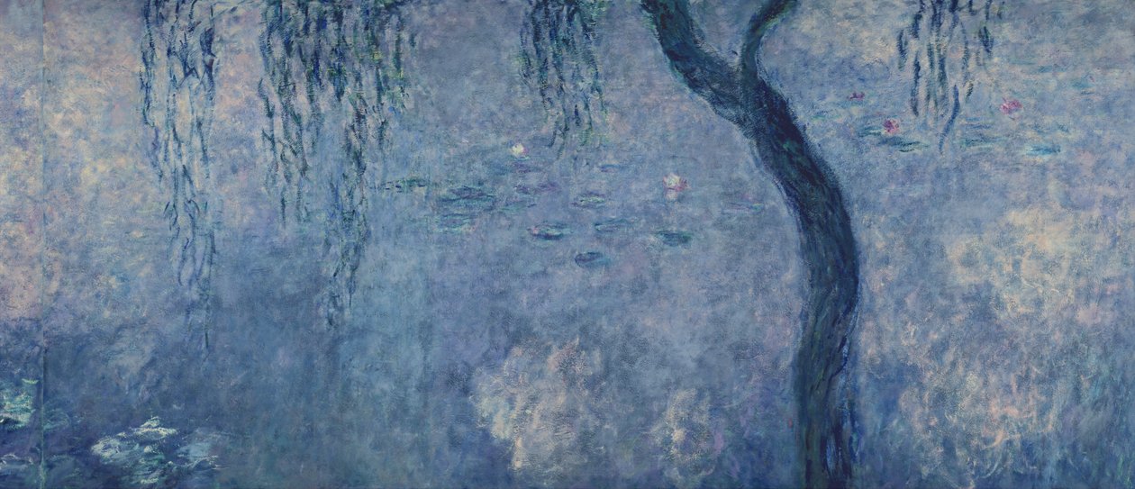 スイレン：2つのしだれ柳、右セクション、1914-18（75700-02も参照） 作： クロード・モネ