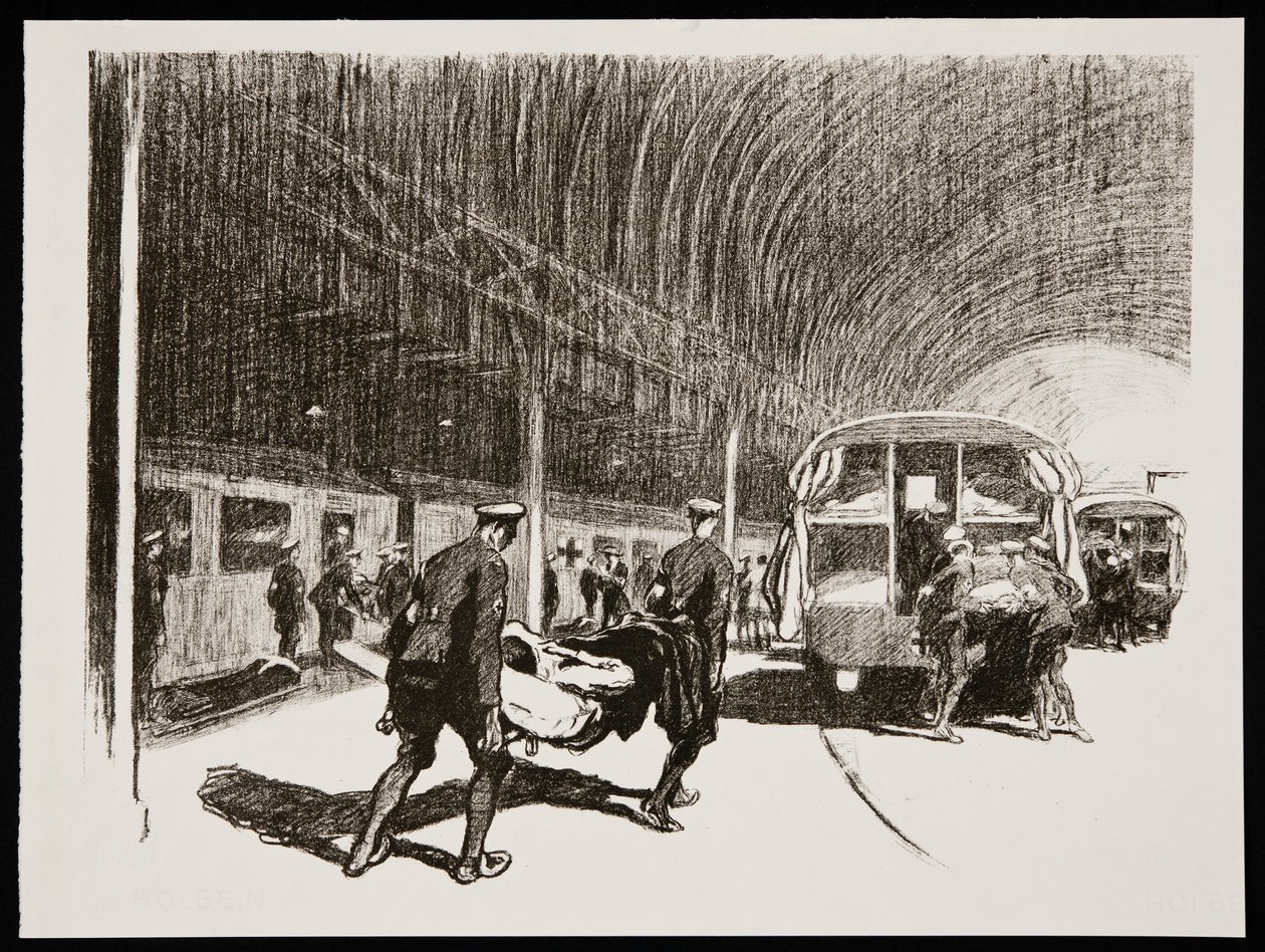 「イングランドでの訓練解除」、1917 年 作： クロード・アリン・シェパーソン
