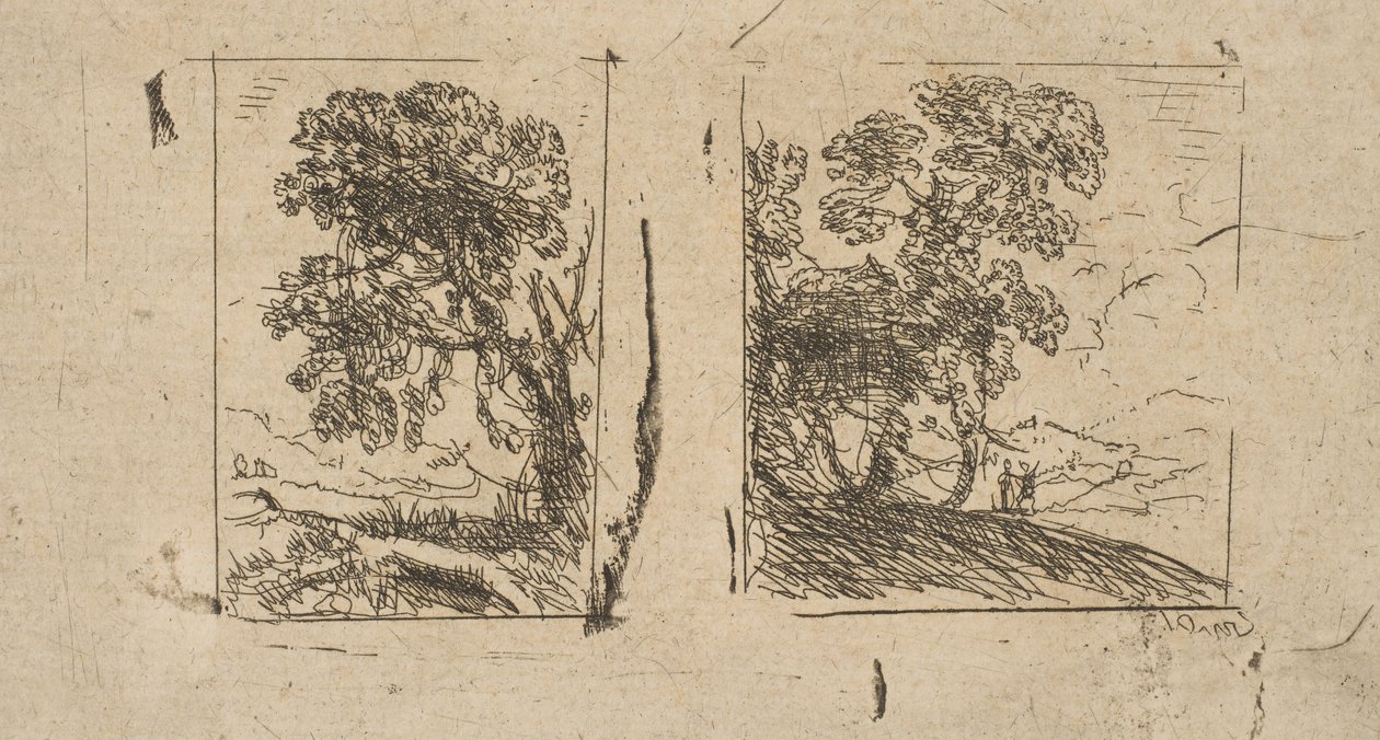 2つの風景、ca。 1630年。 作： クロード・ロラン