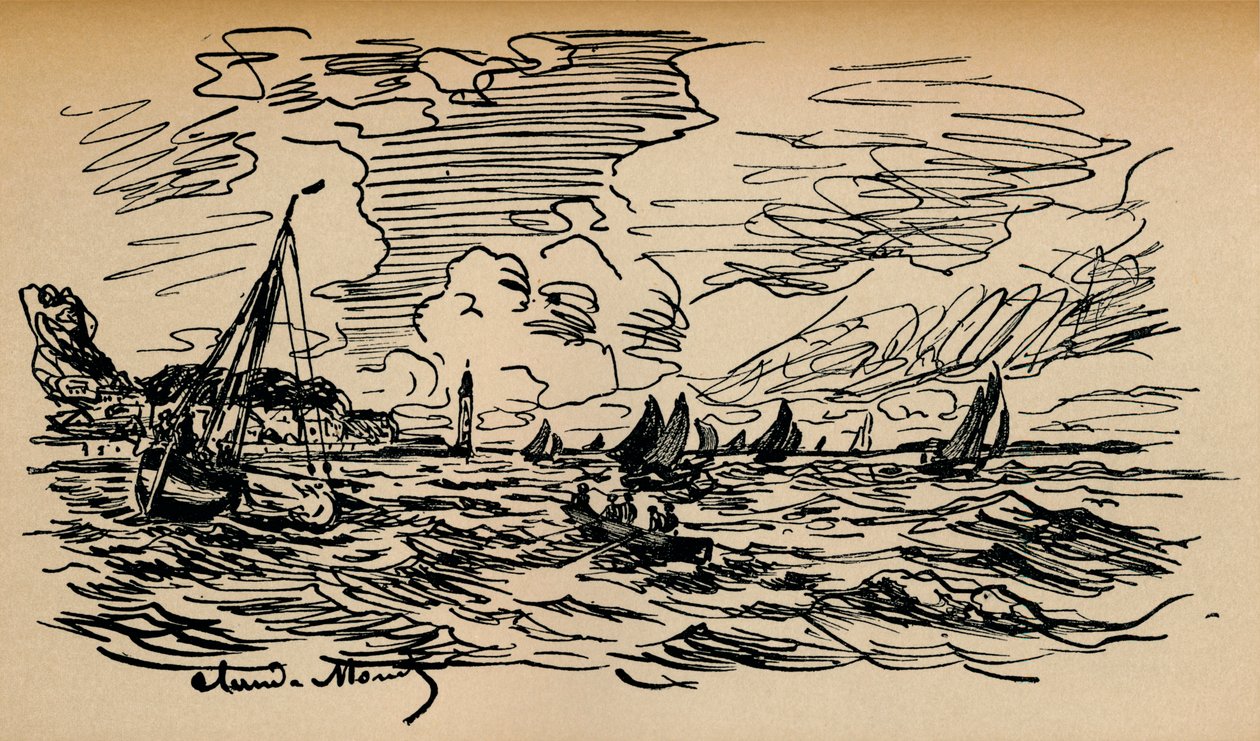 オンフルールのセーヌ河口、c1865 作： クロード・モネ