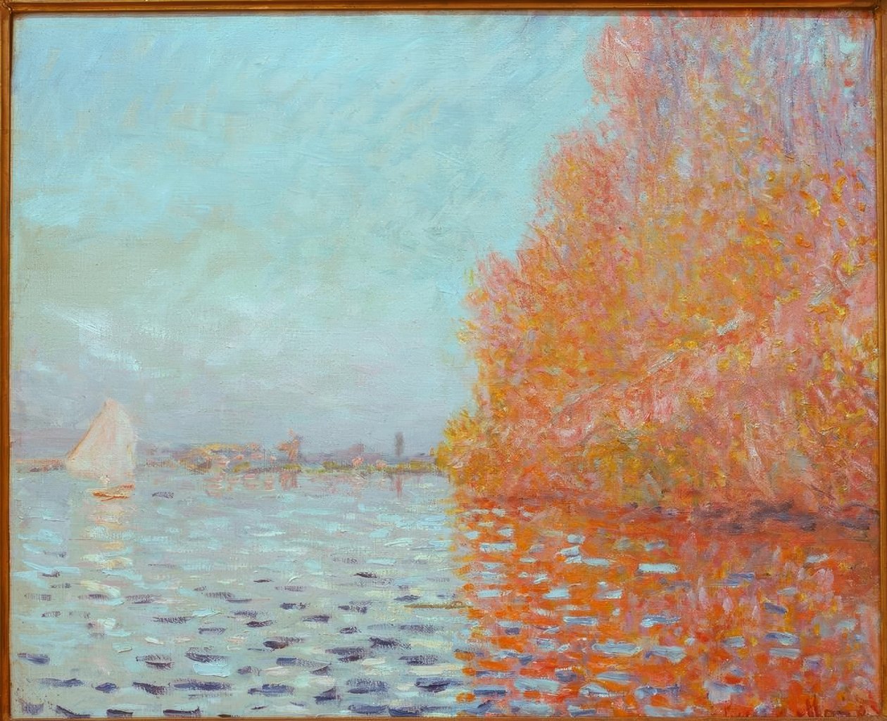 川の風景、秋 作： クロード・モネ