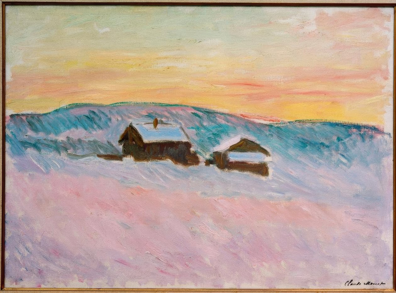 ノルウェーの風景、青い家 作： クロード・モネ