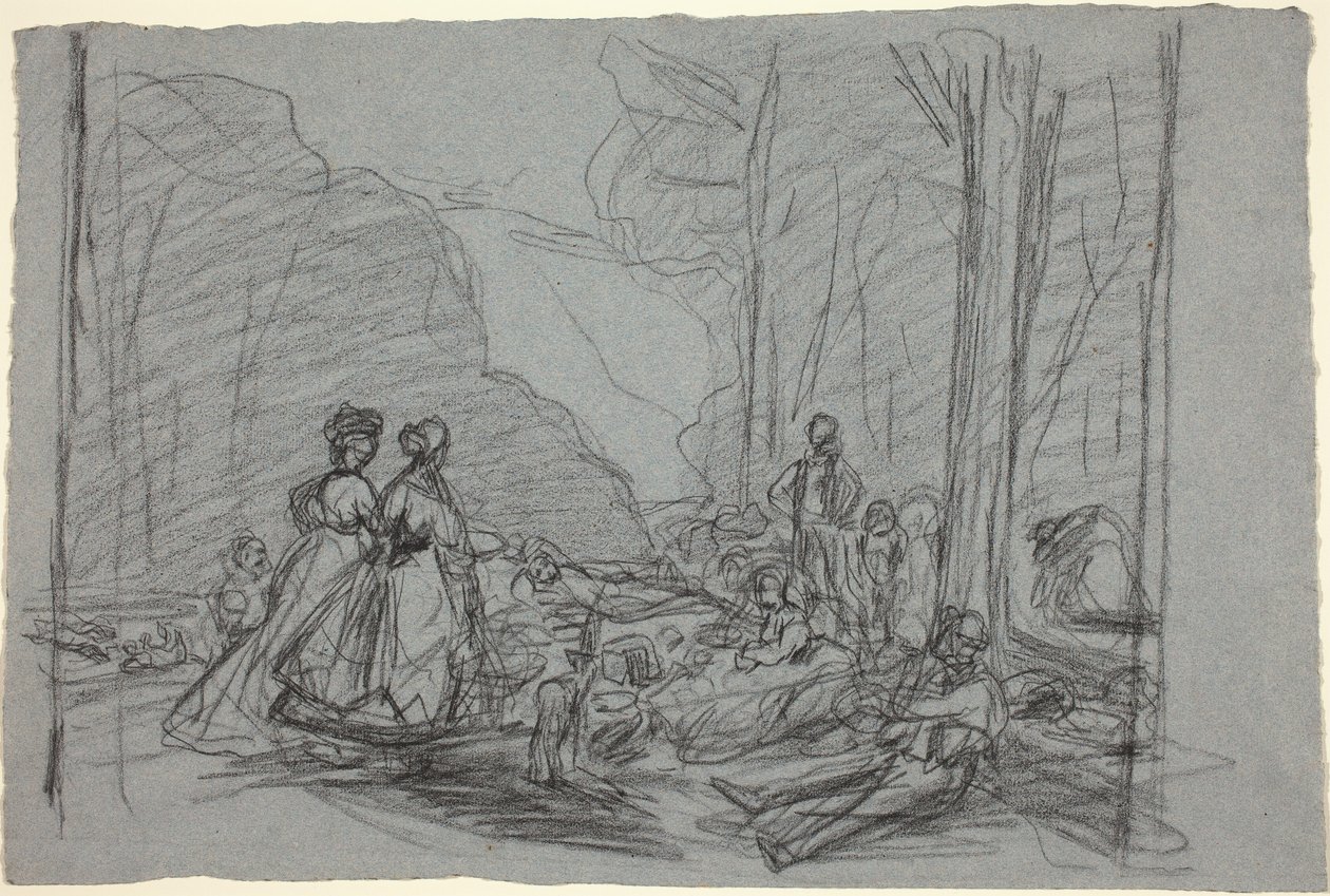 草上の昼食、c。 1865年。 作： クロード・モネ