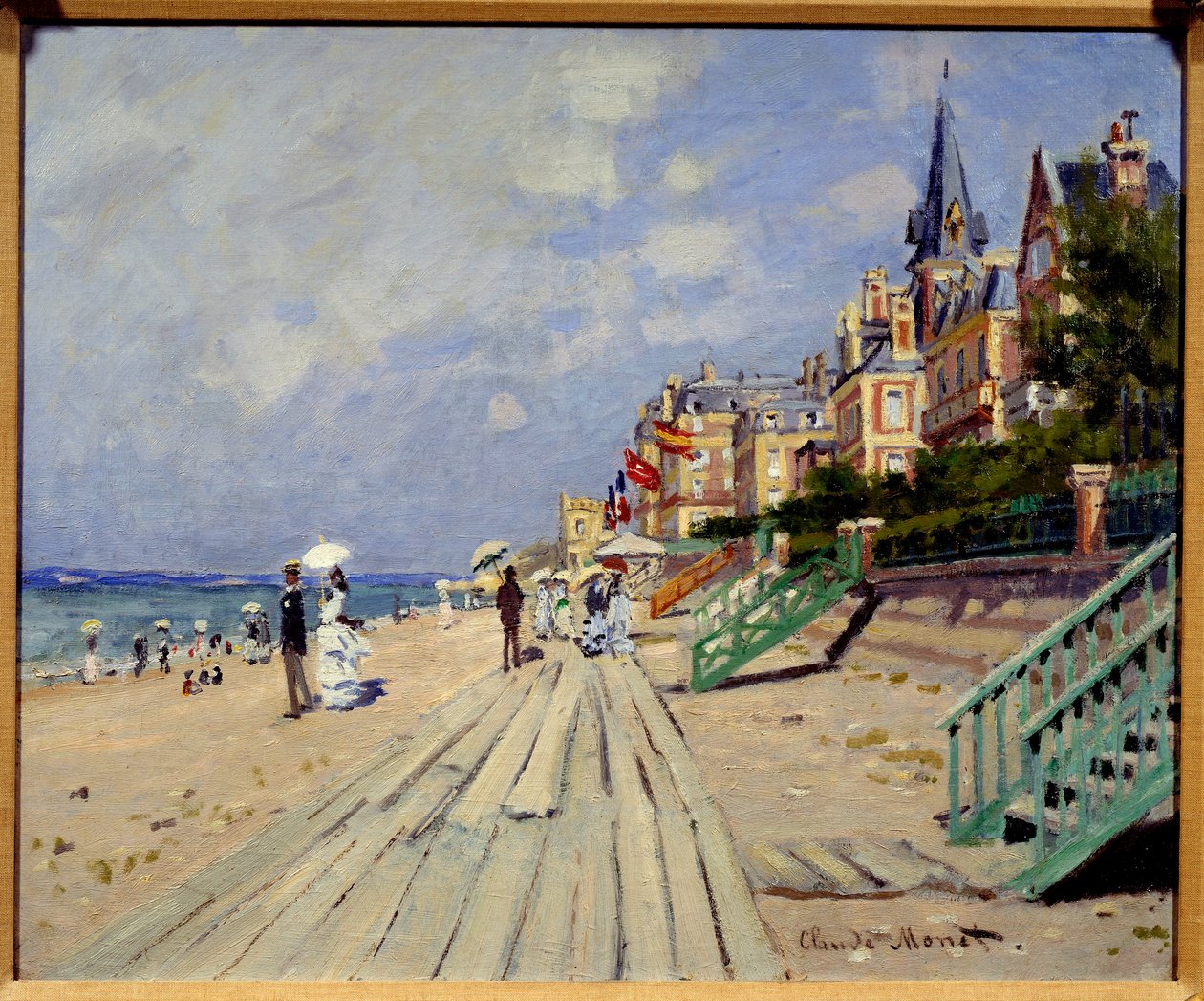トルヴィルの浜辺。クロード・モネ（1840-1926）の絵画 作： クロード・モネ