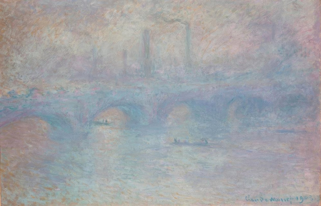 ウォータールー橋。フォグ効果 作： クロード・モネ