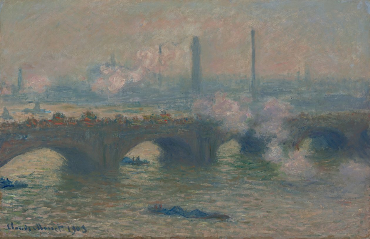 ウォータールー橋、灰色の日、1903 年。 作： クロード・モネ